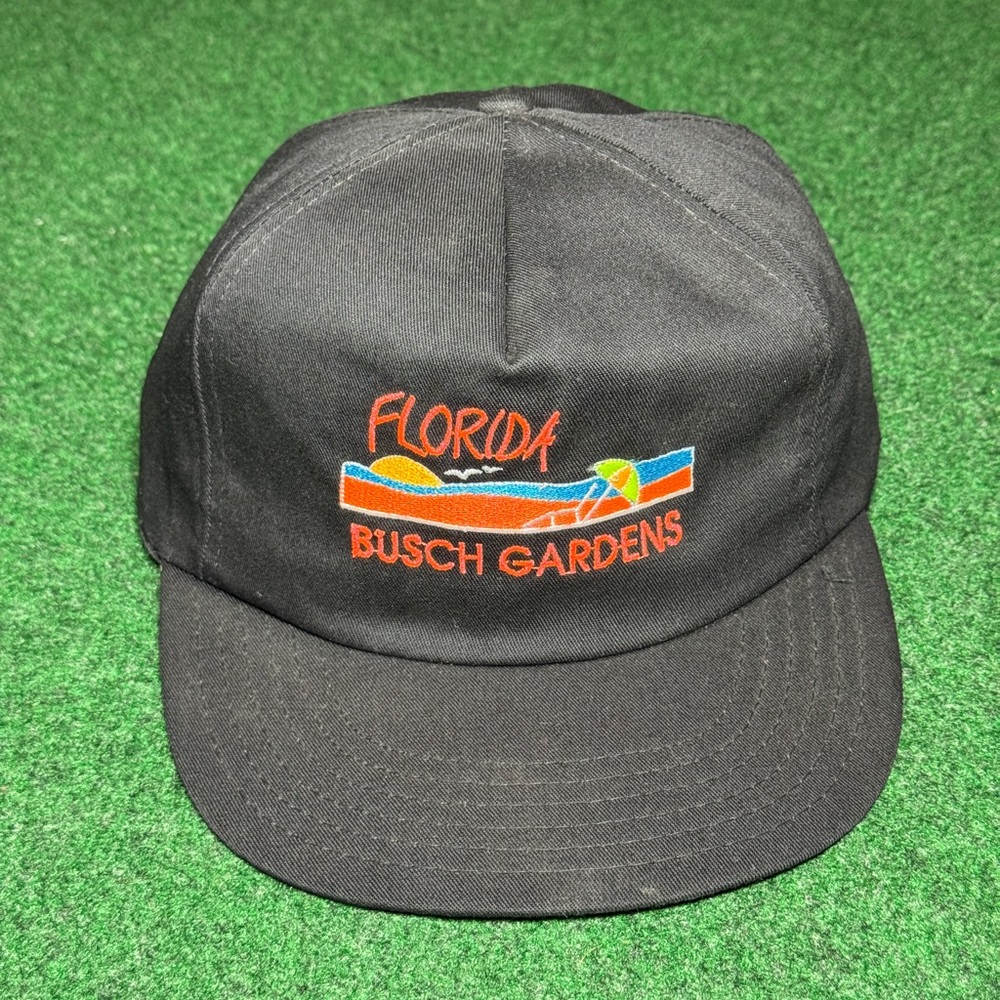 Busch Gardens Florida Vintage 80s 90s Snapback Black Cap Hat